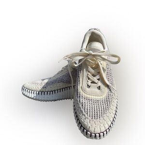 Chloe Nama Sneakers in cream/beige/burgundy